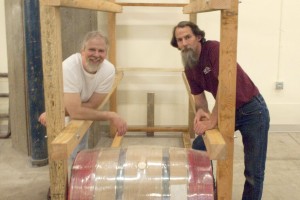 Jason and Micah, proud owners of a fresh barrel ricks. 