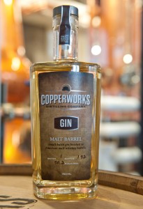 Gin aged in an American Oak barrel previously used to age malt whiskey